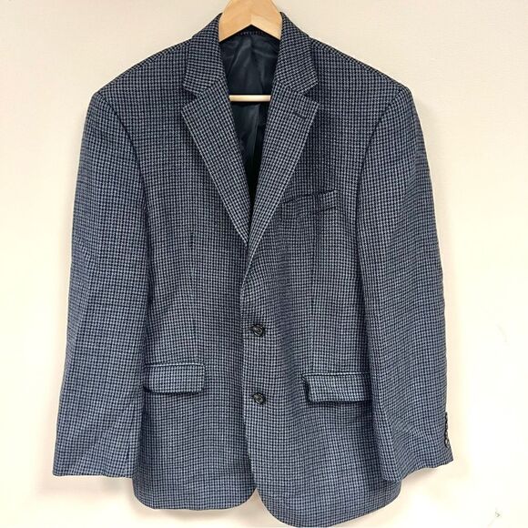 Ralph Lauren grey/navy/black houndstooth blazer 40R - Picture 1 of 8